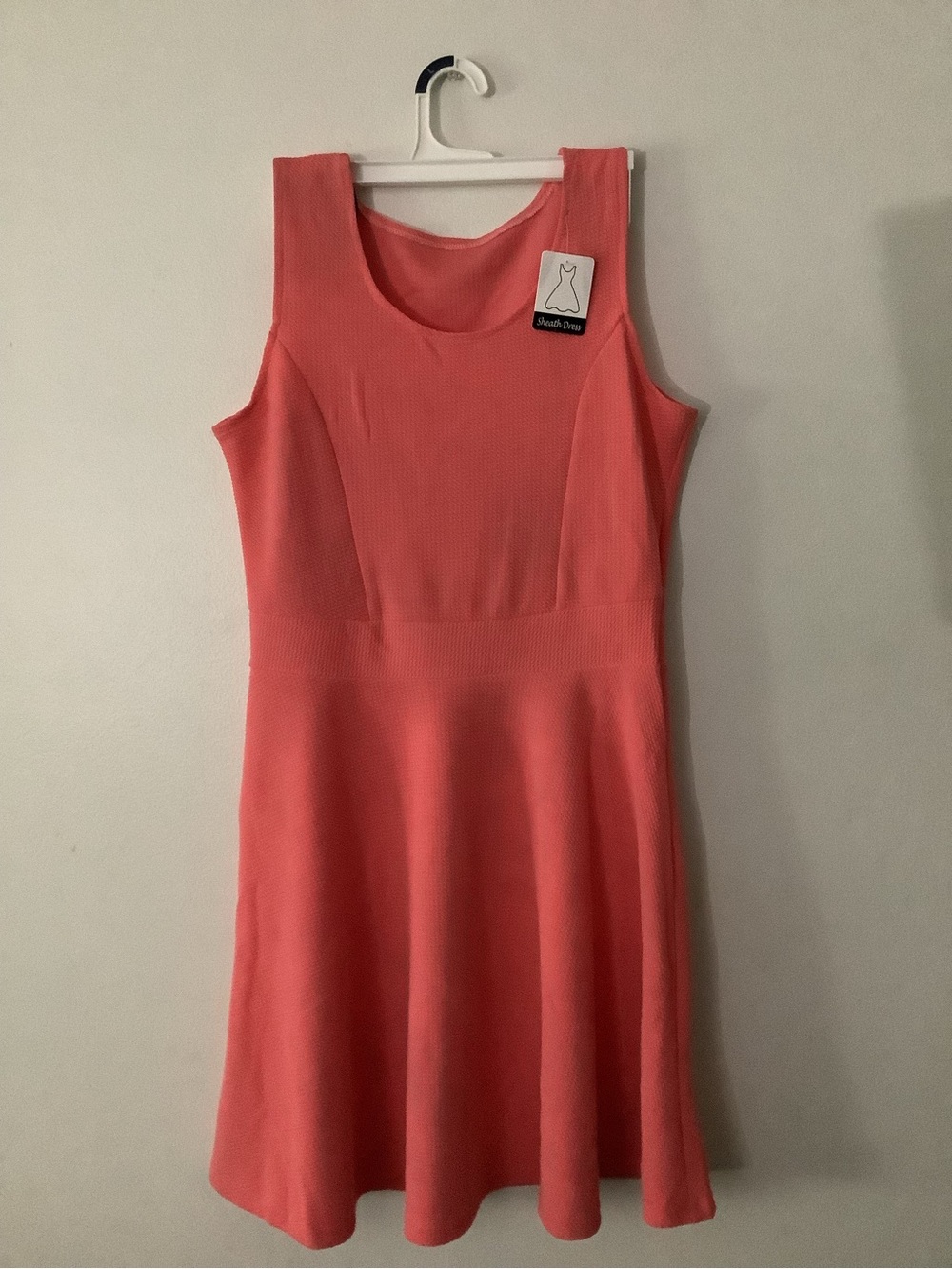 Sleeveless Coral Fit-and-Flare Mini Dress